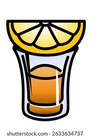 Illustration of one shot with lemon