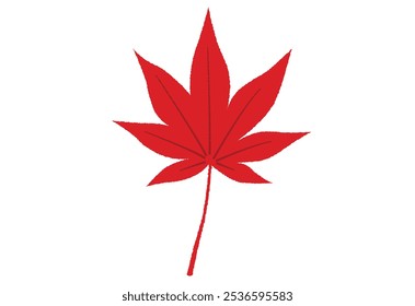 Illustration of one simple red autumn leaf