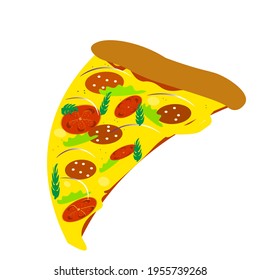 Illustration One Slice Pizza Cheese Sausage Stock Vector (Royalty Free ...