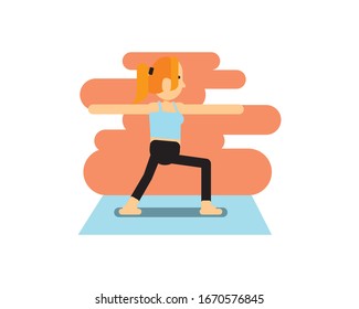 illustration of one style in yoga, can be used as an icont