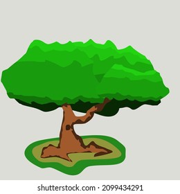 ilustración de un vector verde de árbol 