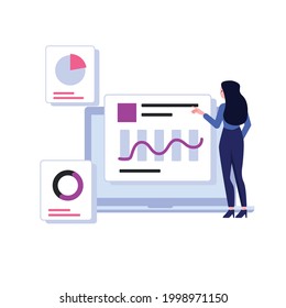 illustration one were looking at a laptop curve graph