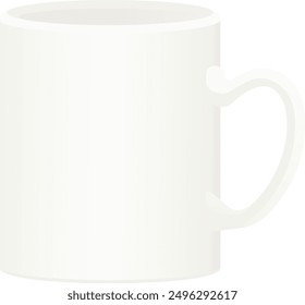 Illustration of one white mug