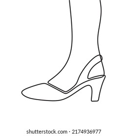 illustration one women's shoe continuous drawing single line art