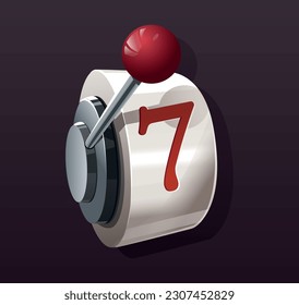 Illustration of a one-armed bandit icon in a casino or slots