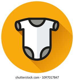 Illustration Of Onesie Circle Orange Flat Icon