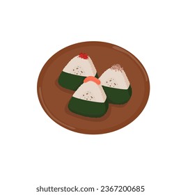 Illustration of onigiri with nori