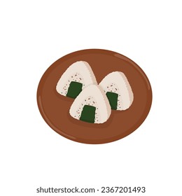 Illustration of onigiri with nori