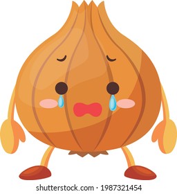 Illustration of an onion character that sheds tears