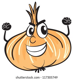 illustration of an onion on a white background