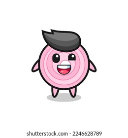 illustration of an onion rings character with awkward poses , cute style design for t shirt, sticker, logo element