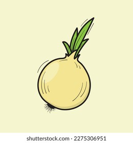 Illustration of Onion Vector Drawing