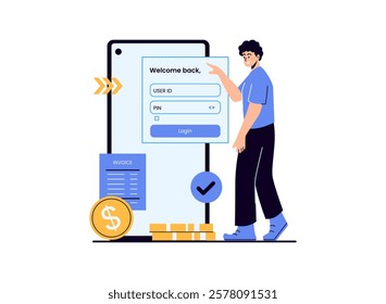Illustration of an Online Banking Apps