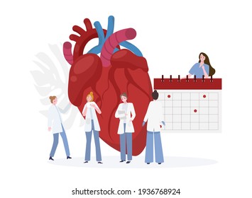 Illustration Of Online Cardiologist Consultation, Premium Vector.