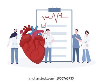 Illustration Of Online Cardiologist Consultation, Premium Vector.