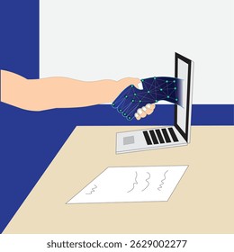 ilustração da colaboração on-line sem a necessidade de se encontrar pessoalmente