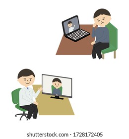Illustration of online doctor consultation.