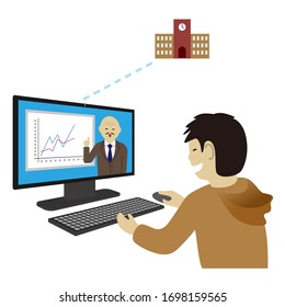 Illustration of online education (Created with vector data)