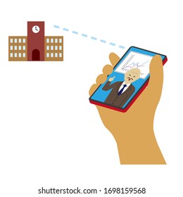 Ilustración de la educación en línea (Creada con datos vectoriales)