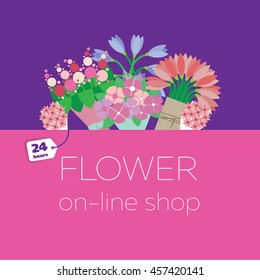 Illustration online flower shop