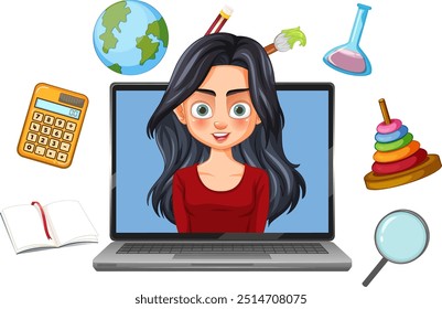 Illustration des Online-Lernens mit Lernwerkzeugen