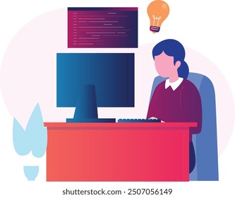 illustration, online, management, marketing, technology, business, vector, design, flat, web, outline, concept, creative, development, optimization, data, chart, strategy, service, launch, banner, 

