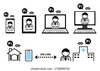 Illustration of online medical diagnosis.