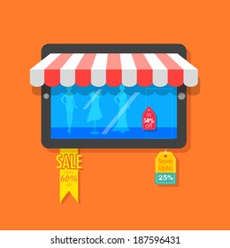 illustration of online shopping and sale concept