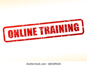 Illustration of online training text buffered on white background