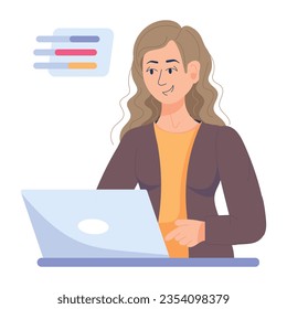 Eine Illustration der Online-Typisierung im Flachstil 