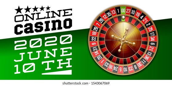 illustration Online web casino banner with american roulette on green surface table. Marketing Luxury green Banner Poker Jackpot zero with classic roulette. Advertising poster set Online web Casino