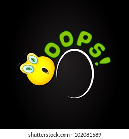 illustration of oops background with shocked smiley