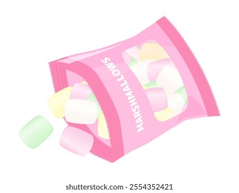 Illustration of an open bag of marshmallows