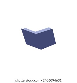 Illustration of an open book from the back side with a blank background