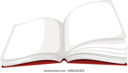 Illustration of an open book with blank pages