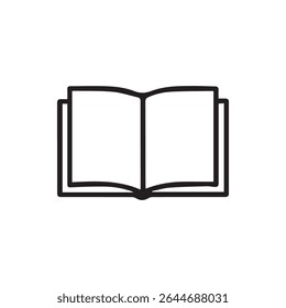 Illustration of an open book featuring crisp lines and a clean aesthetic suggesting learning knowledge and the start of new journeys