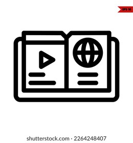 illustration of open book line icon