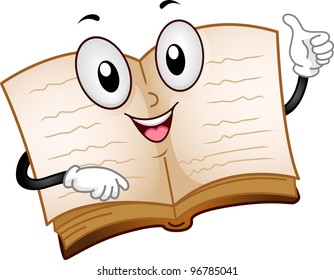 Illustration of an Open Book Mascot