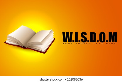 illustration of open book on motivational wisdom background