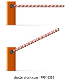 illustration of an open and closed car barrier