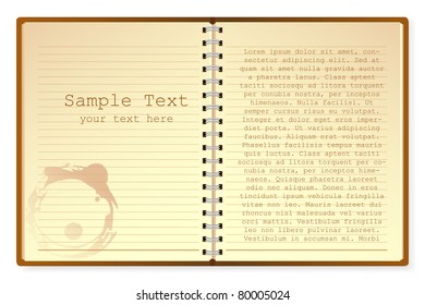 illustration of open diary on isolated white background