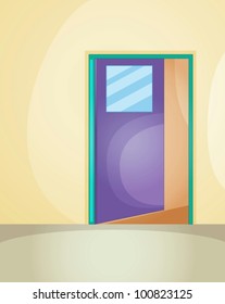 Illustration of an open door