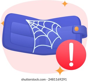 An illustration of an open, empty wallet with cobwebs is often used to depict a difficult financial situation or someone's inability to purchase something.