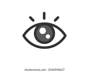 Illustration of an open eye icon (line drawing color).