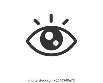 Illustration of an open eye icon (line drawing).