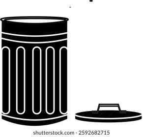 The Illustration of Open Garbage Can