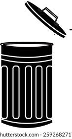 The Illustration of Open Garbage Can