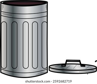 The Illustration of Open Garbage Can