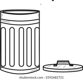 The Illustration of Open Garbage Can