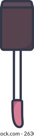 Illustration of an open lip gloss with a pink brush applicator. Cute and simple beauty item icon